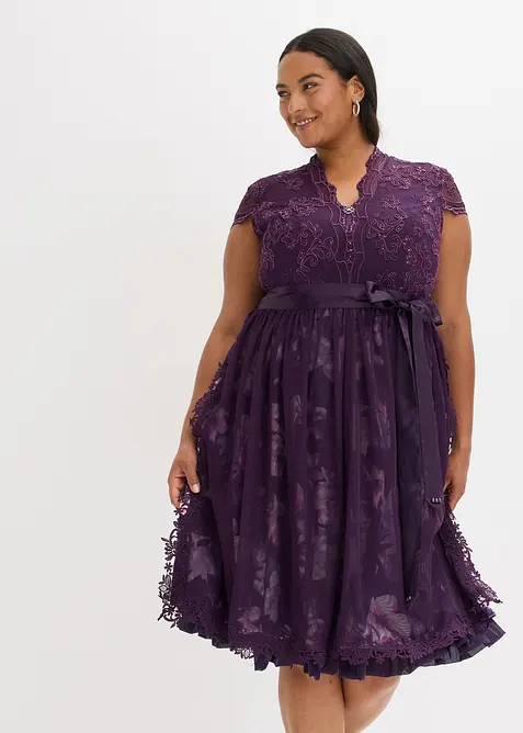 Dirndl avec broderie et jupe en velours (ens. 2 pces), bonprix