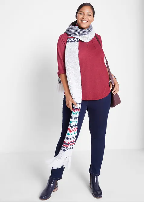 Baumwoll-Henleyshirt mit Knopfleiste, bonprix