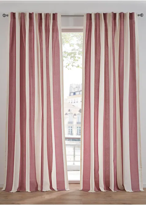 Rideau rayé avec polyester recyclé (1 pce), bonprix