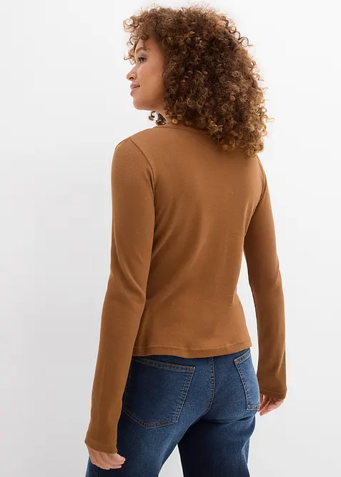 Kurzes Rippshirt mit reiner Bio-Baumwolle, bonprix