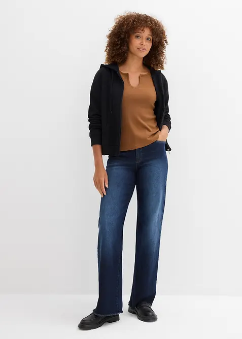 Kurzes Rippshirt mit reiner Bio-Baumwolle, bonprix