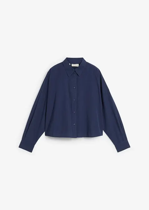 Kurze Oversize Bluse mit Seidenanteil, bonprix