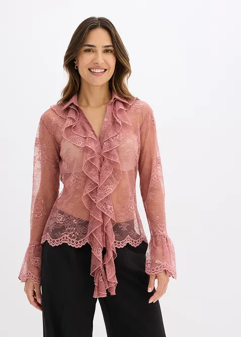 Blouse à dentelle tendance, bonprix