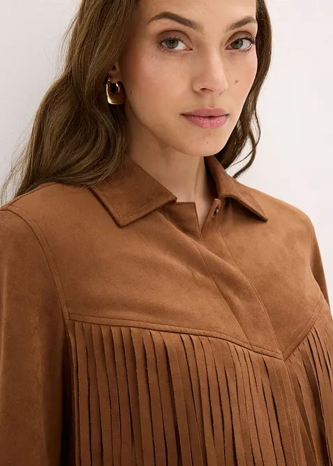 Fransen-Jacke in Wildleder-Optik, bonprix