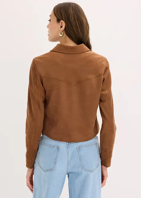 Fransen-Jacke in Wildleder-Optik, bonprix