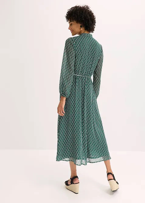 Robe en mousseline à passepoils contrastants, bonprix