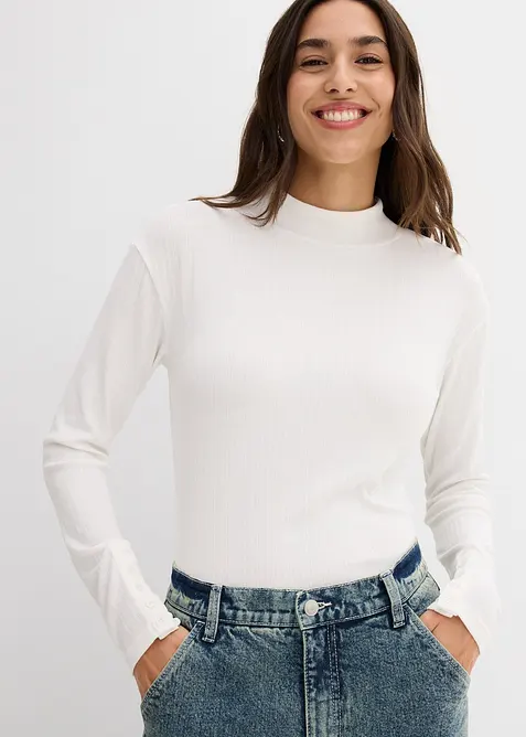 Geripptes Langarmshirt, bonprix