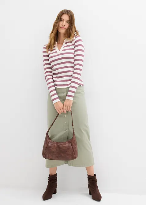 Polo côtelé à manches longues, bonprix