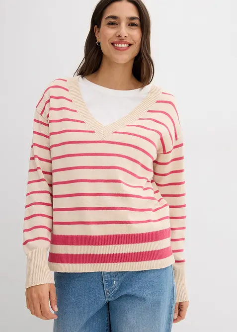 Pull en coton mélangé, bonprix
