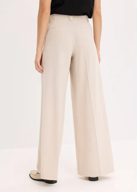 Pantalon fluide à pinces en viscose mélangée, bonprix