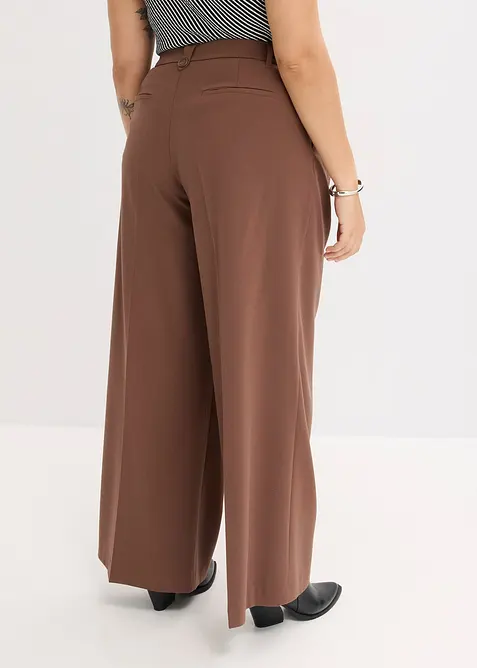 Pantalon fluide à pinces en viscose mélangée, bonprix