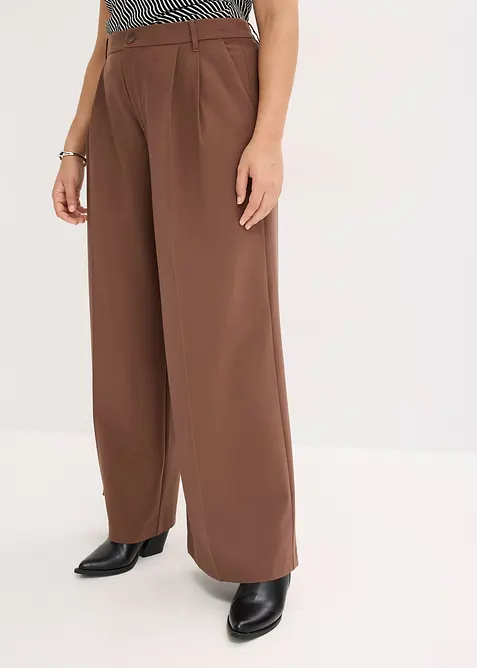 Pantalon fluide à pinces en viscose mélangée, bonprix