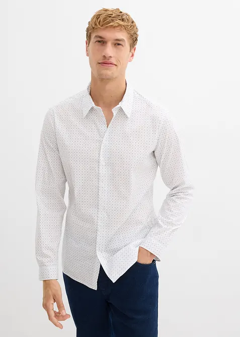Chemise pro et extensible à motif minimaliste, slim, bonprix