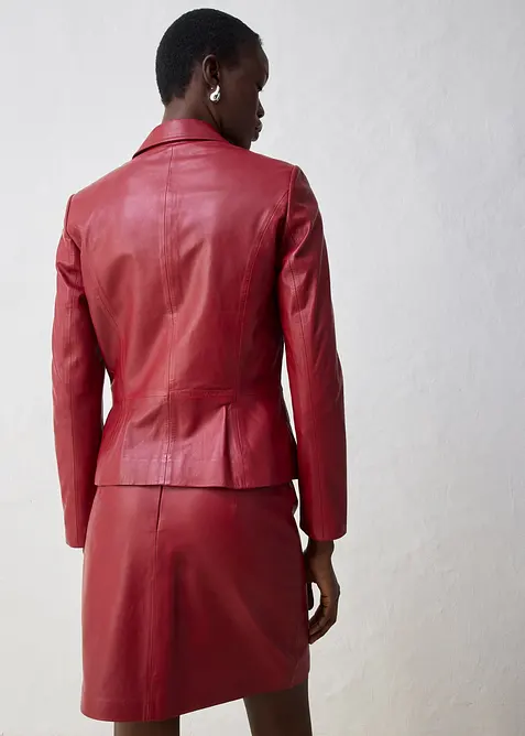 Blazer court en cuir d’agneau nappa, bonprix