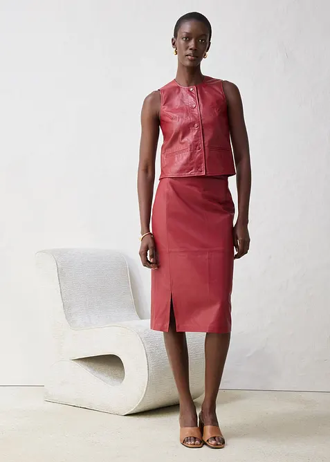 Lederrock mit Schlitz, bonprix