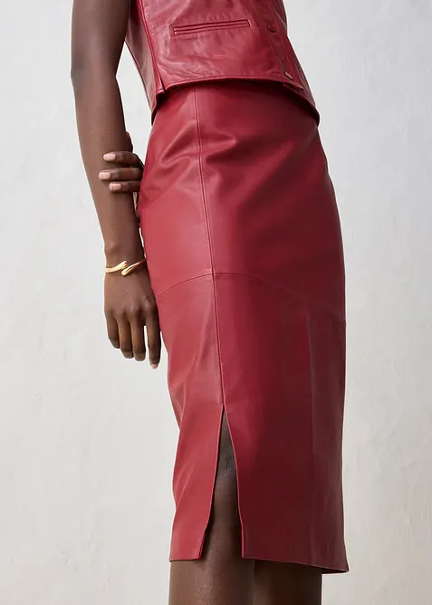 Lederrock mit Schlitz, bonprix