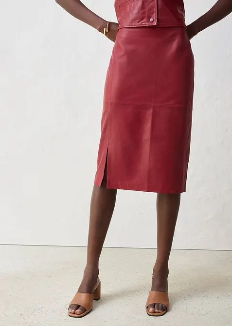 Lederrock mit Schlitz, bonprix