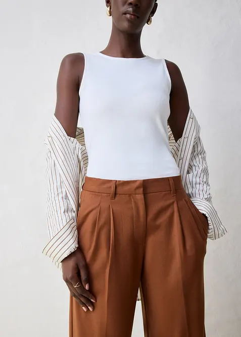 Pantalon à pinces en laine, bonprix