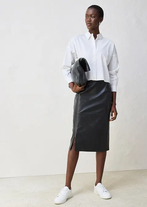 Chemisier court et oversize en coton et soie, bonprix