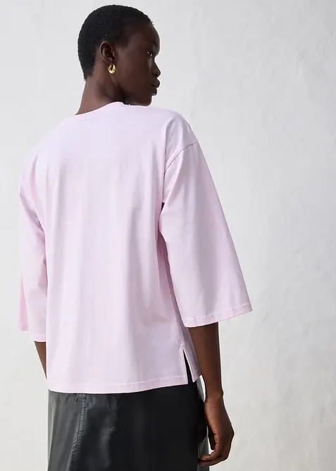 Trapezförmiges Shirt mit Seidenanteil, bonprix