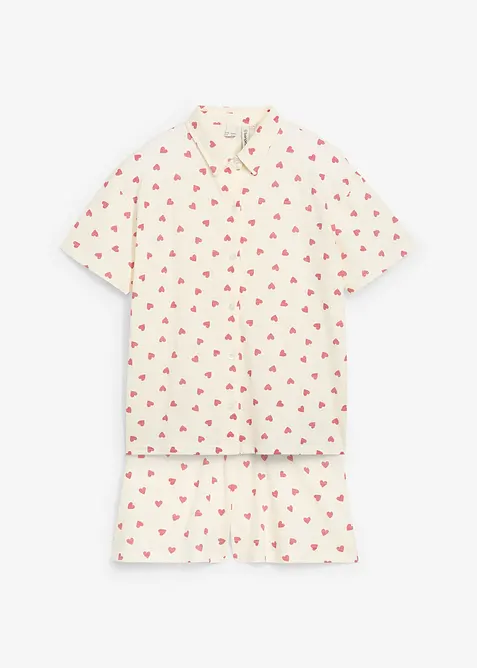 Shorty aus reiner Bio-Baumwolle mit Knopfleiste (2-tlg.Set), bonprix