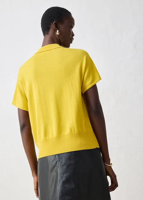 Feinstrickpullover mit Wollanteil und Polokragen, bonprix