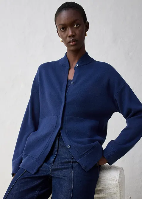 Oversize-Strickjacke mit Merinowolle, bonprix
