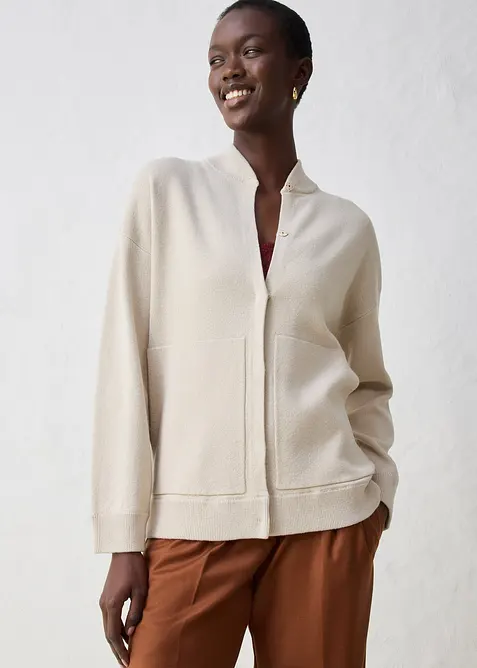 Gilet en maille oversize, laine mérinos, bonprix