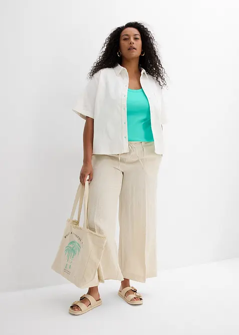 Lot de 2 débardeurs côtelés, bonprix