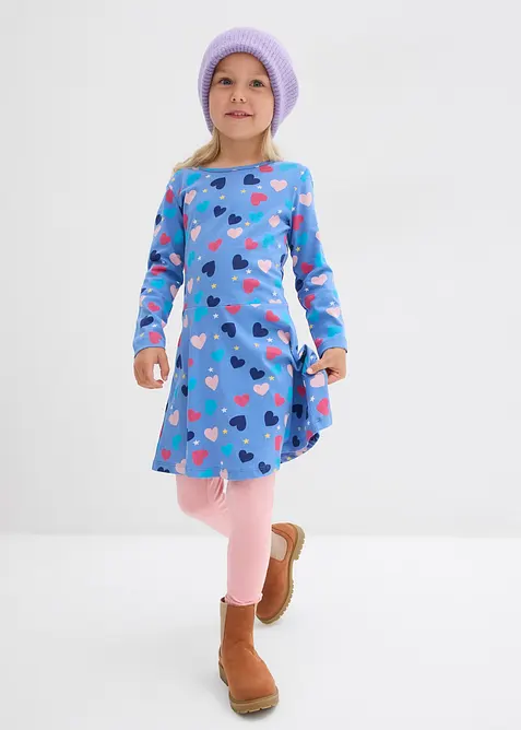 Robe fille à manches longues en jersey de coton, bonprix