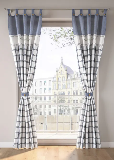 Bio Baumwoll Vorhang mit Raffhalter (1er Pack), bonprix