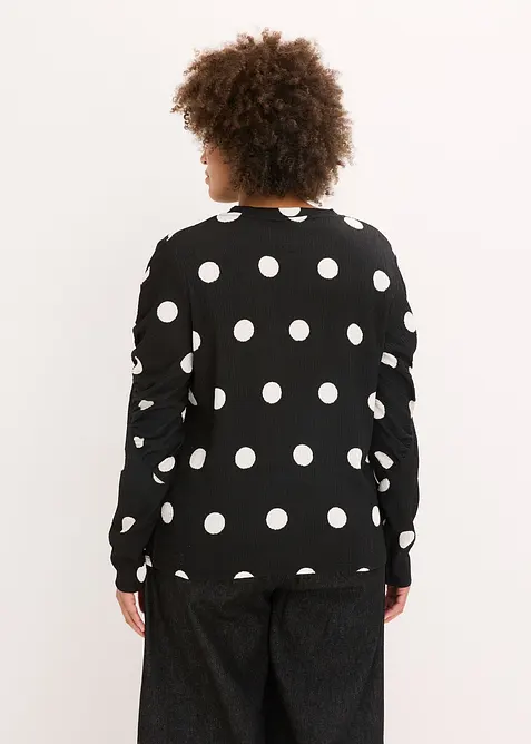 Langarmshirt aus strukturiertem Crêpe, bonprix