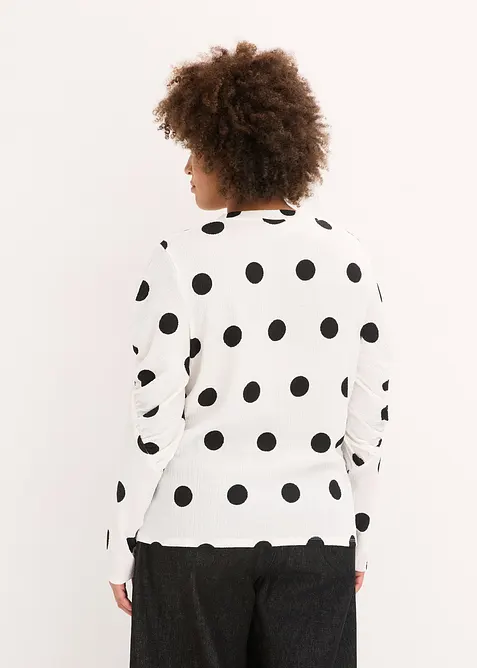 T-shirt manches longues en crêpe texturé, bonprix