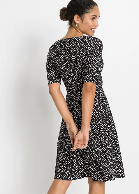Robe en jersey imprimé avec drapé, bonprix