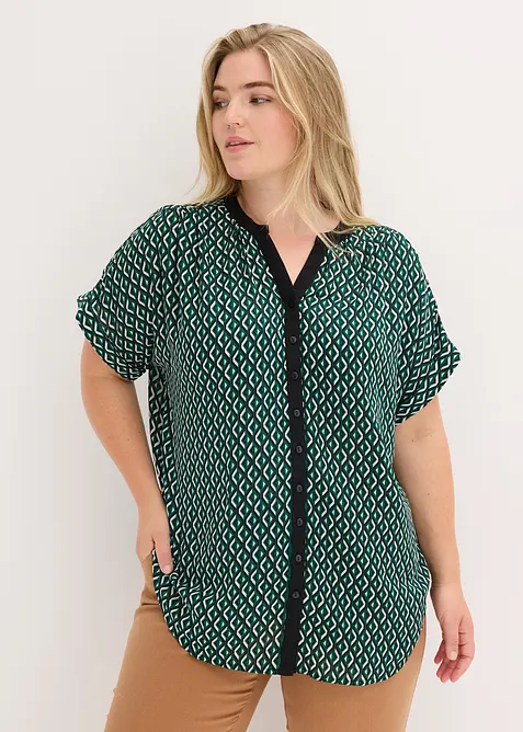 Chemisier oversize en cr&ecirc;pe fluide, bonprix