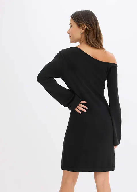 Robe en maille avec fleurs appliquées, bonprix