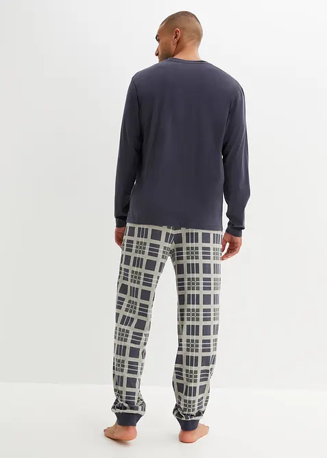Pyjama aus reiner Bio-Baumwolle mit langen Ärmeln, bonprix