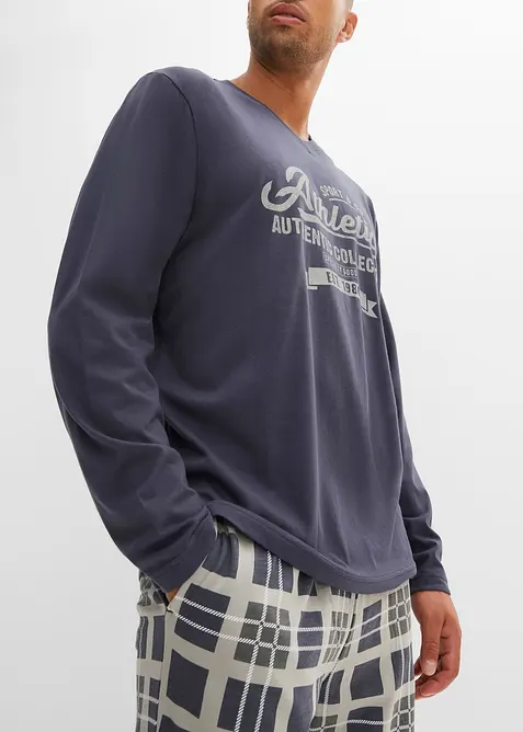 Pyjama aus reiner Bio-Baumwolle mit langen Ärmeln, bonprix
