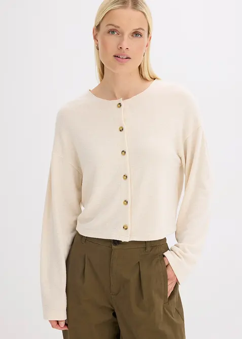 Gerippte Feinstrickjacke, bonprix