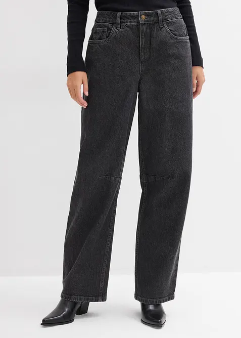 Jean barrel taille mi-haute, bonprix