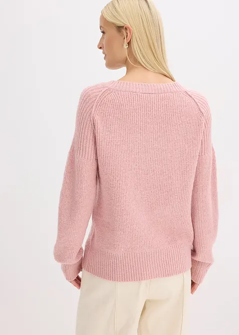 Oversize-Pullover mit V-Ausschnitt, bonprix