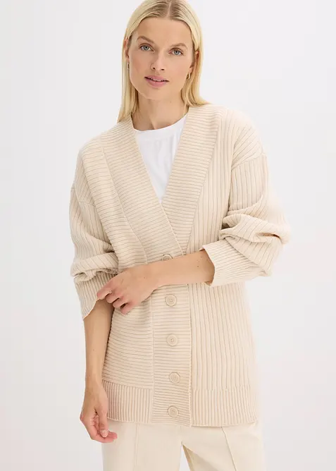 Cardigan mit Rippstrickmuster, bonprix
