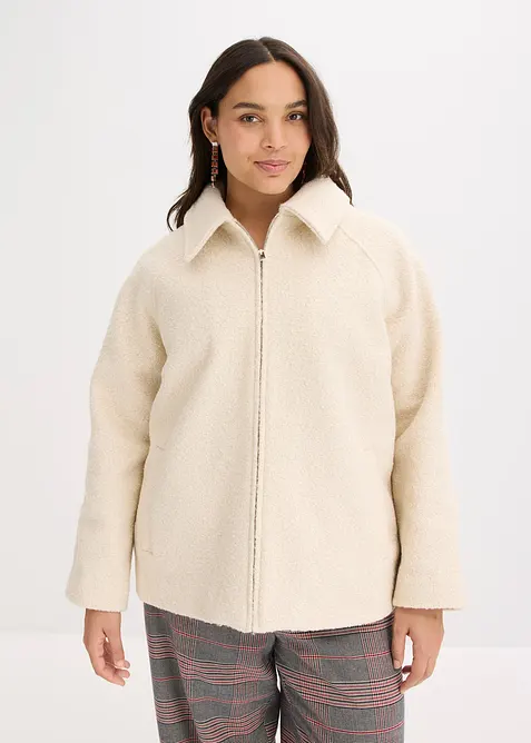 Blouson en maille bouclette douce, bonprix