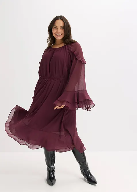Chiffonkleid mit Volants, bonprix