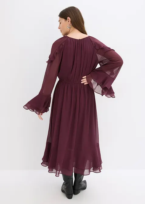 Chiffonkleid mit Volants, bonprix