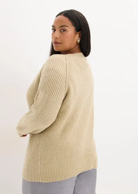 Oversize-Pullover mit V-Ausschnitt, bonprix