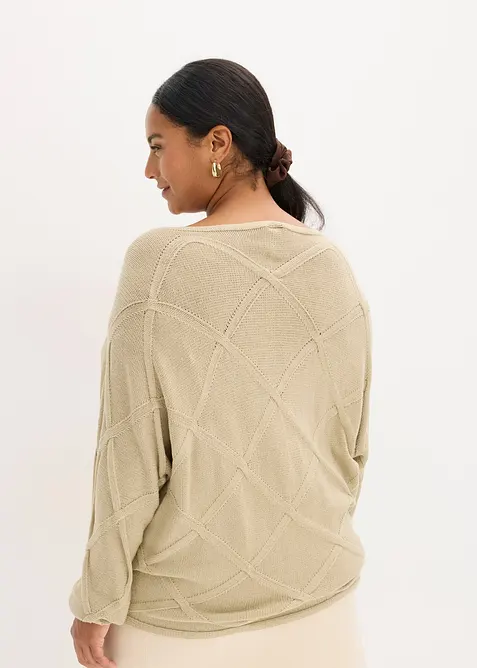 Pullover mit horizonatalem Zopfmuster, bonprix