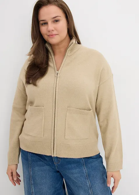 Strickjacke mit Reißverschluss, bonprix