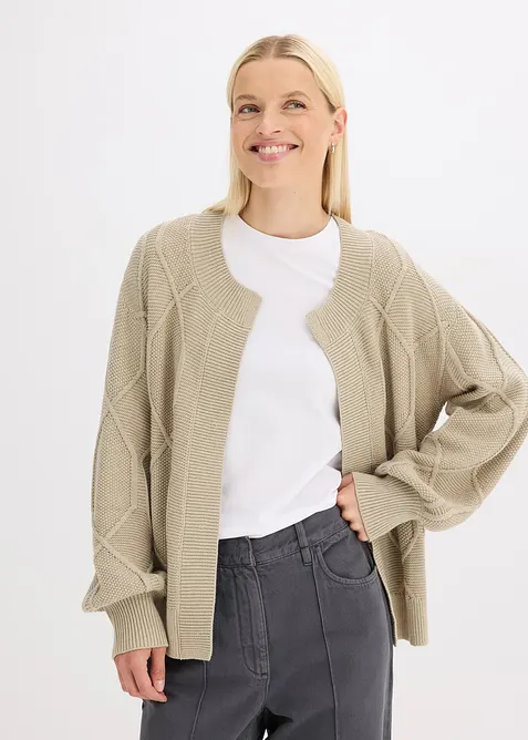 Strickjacke mit Zopfmuster, bonprix