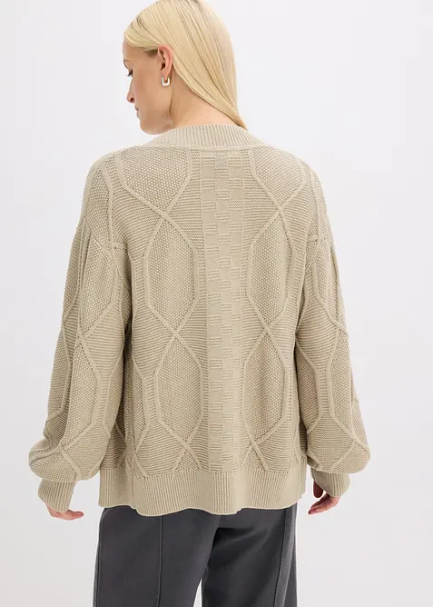 Strickjacke mit Zopfmuster, bonprix
